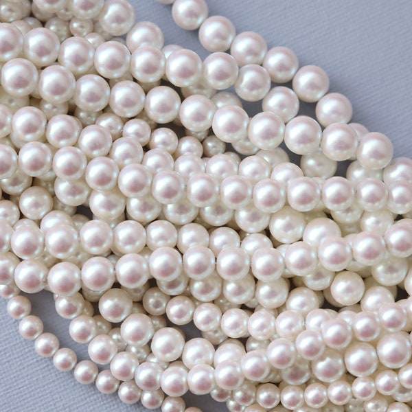 Iridescent Pearl Beads. high luster glass pearl beads. 8mm 7mm 6mm 5mm pearl beads. jewelry supply. earrings pearl beads