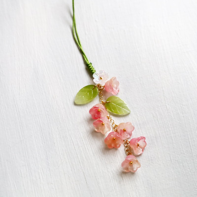Flower Phone Strap - Green