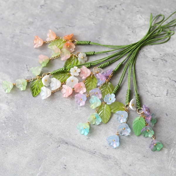 Flowers Phone Charm Strap. bell flowers. lily of the valley phone charm. phone accessories. flower pendant