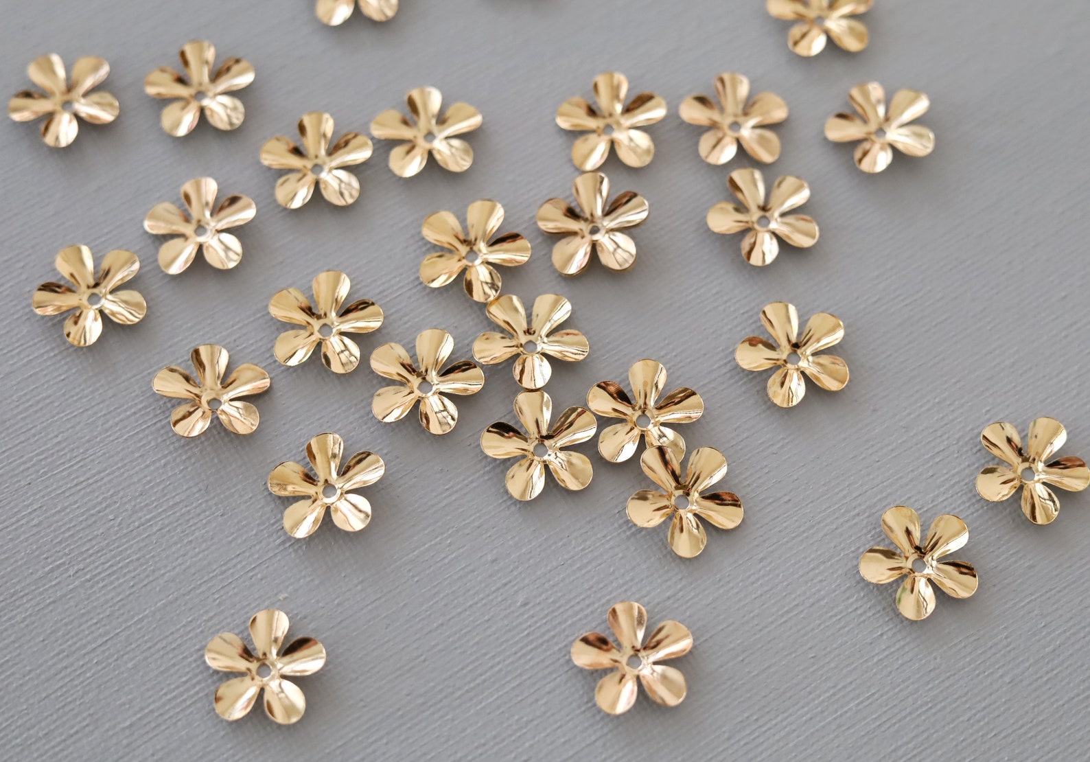 20 PCS 15mm Gold Silver Flower Bead. Metal Flower Bead Caps. 5 Etsy