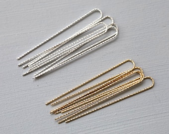 10 PCS  Twisted Hair Pins. simple hair fork. metal hair U pins. bridal accessory hair pin. hair accessory supply