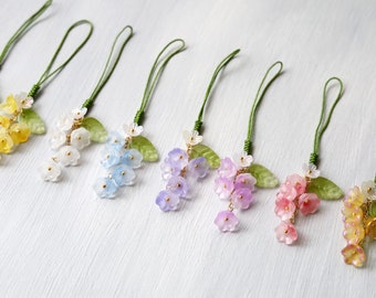 Flowers Phone Charm Strap. bell flowers. lily of the valley phone charm. phone accessories. flower pendant