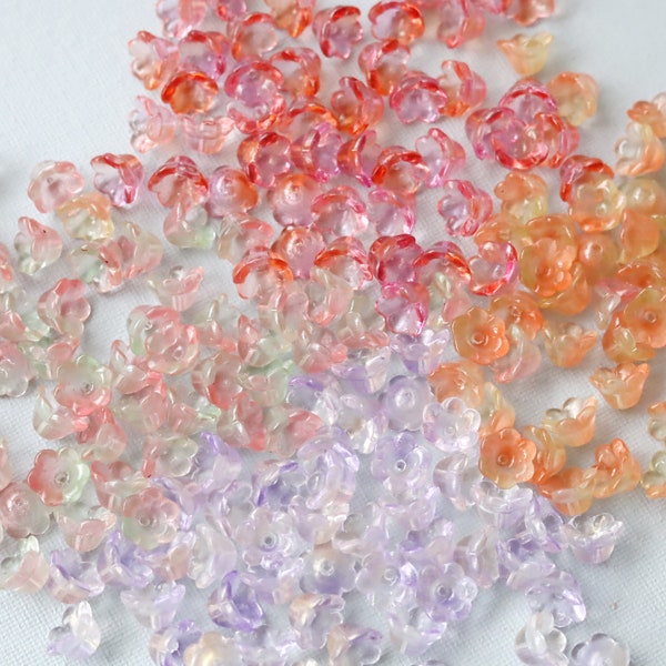 20 PCS Bell Flower Beads. spring color lily of the valley flower bead. trumpet flower beads. earrings jewelry making supply