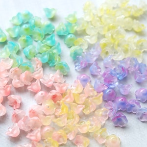 20 PCS Bell Flower Beads. lily of the valley flower bead. glass trumpet flower beads. earring flower beads. jewelry making supply