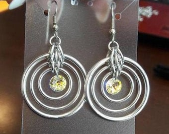 Bullseye chainmail earring tutorial