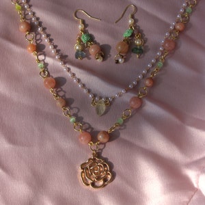 fairytale love necklace and earrings set