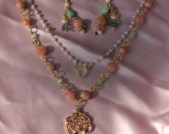 fairytale love necklace and earrings set