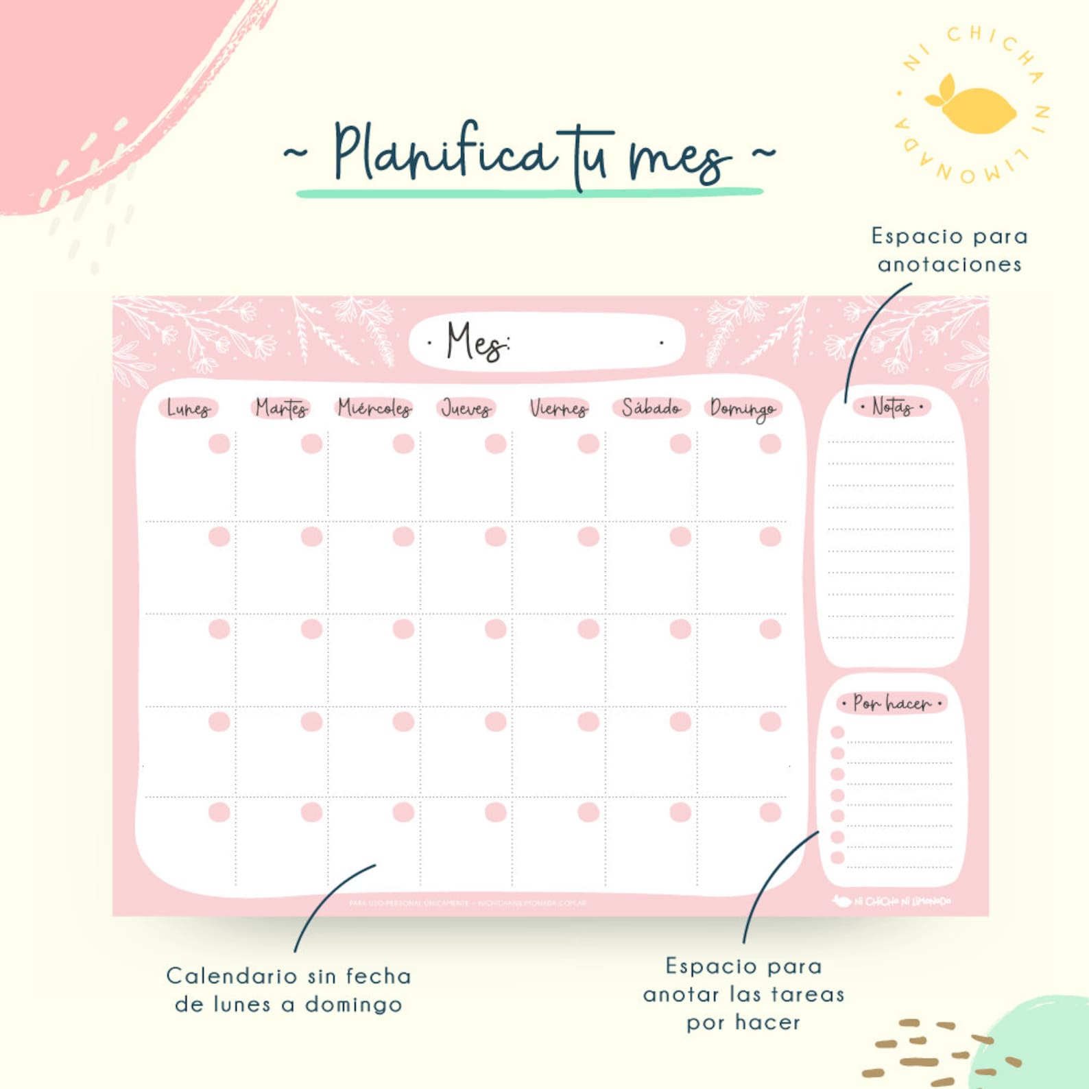 Kit 3 planners mensuales color Imprimible A5 planner Etsy
