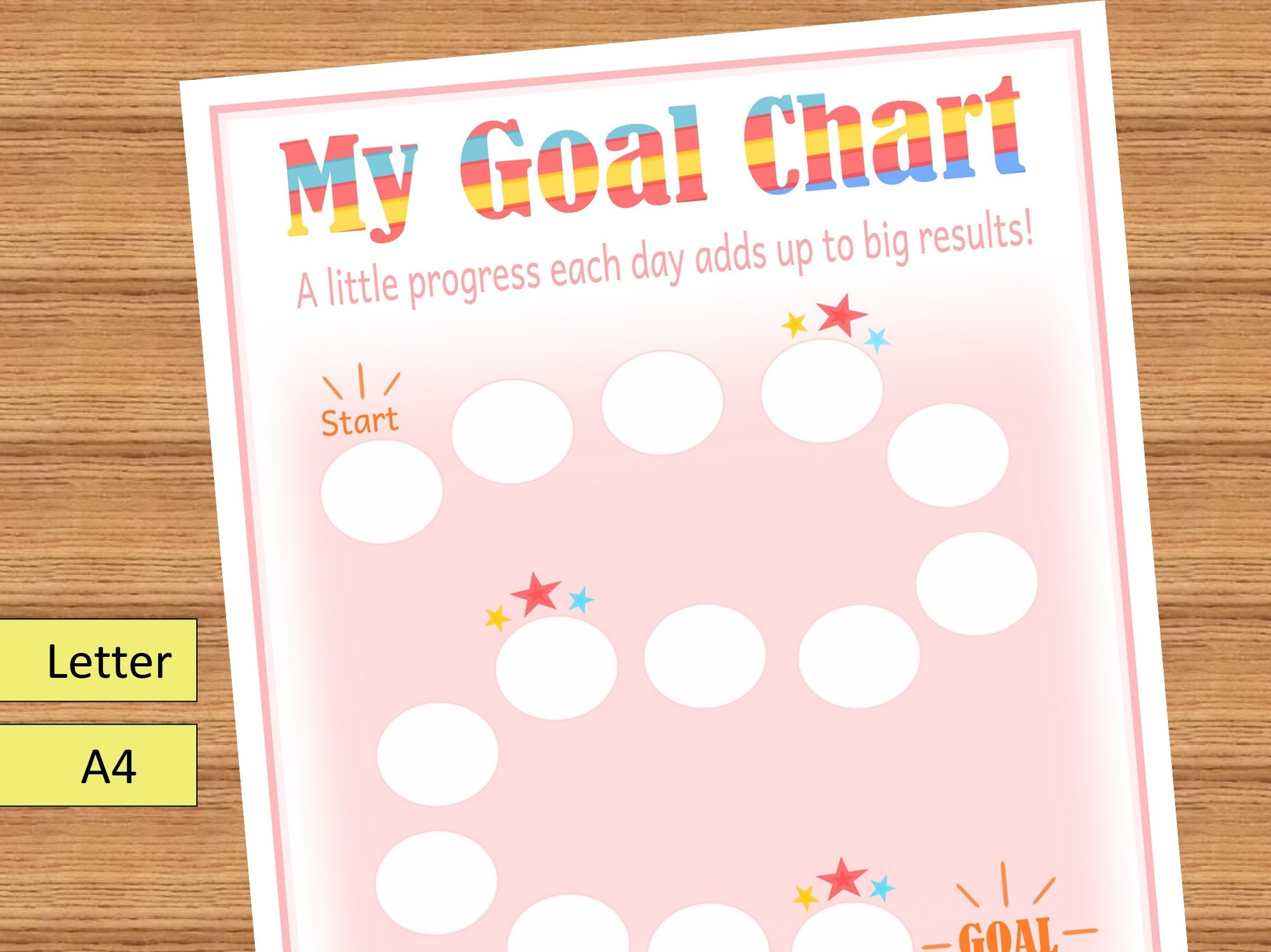 Goal Chart/Printable Reward Chart for kids/Chores Etsy