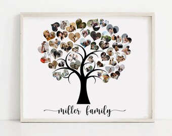 Family Tree Personalised Print Home House Housewarming Gift Poster Wall Art