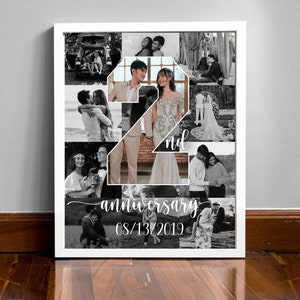 Personalised 2nd Anniversary Gift, Second Year Anniversary Gift for Him, Gift for Boyfriend, Gift for Husband, Gift for Wife, Wall Art Print