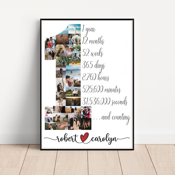 Custom Anniversary Gifts for Boyfriend, 1 Year Anniversary Gift, One Year Anniversary Gifts, Anniversary Gift for Him, Gift for Girlfriend