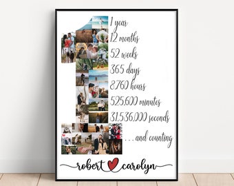 Custom Photo Collage, 1st Anniversary Paper Gift (Digital Download)