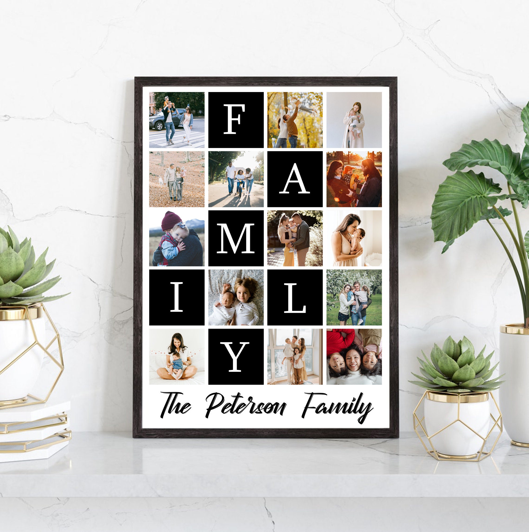 Personalized Family Gift, Family Photo Collage, Family Photo Gift ...