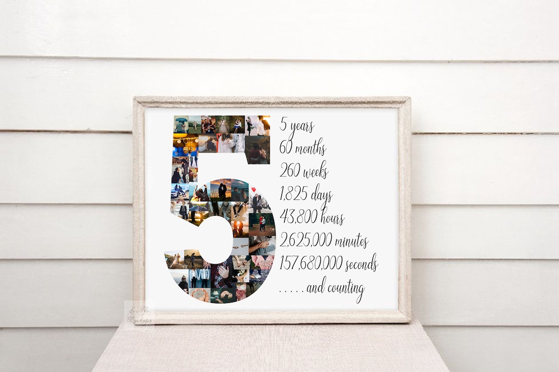 Custom 5 Year Anniversary Gift for Boyfriend, Fifth Anniversary ...