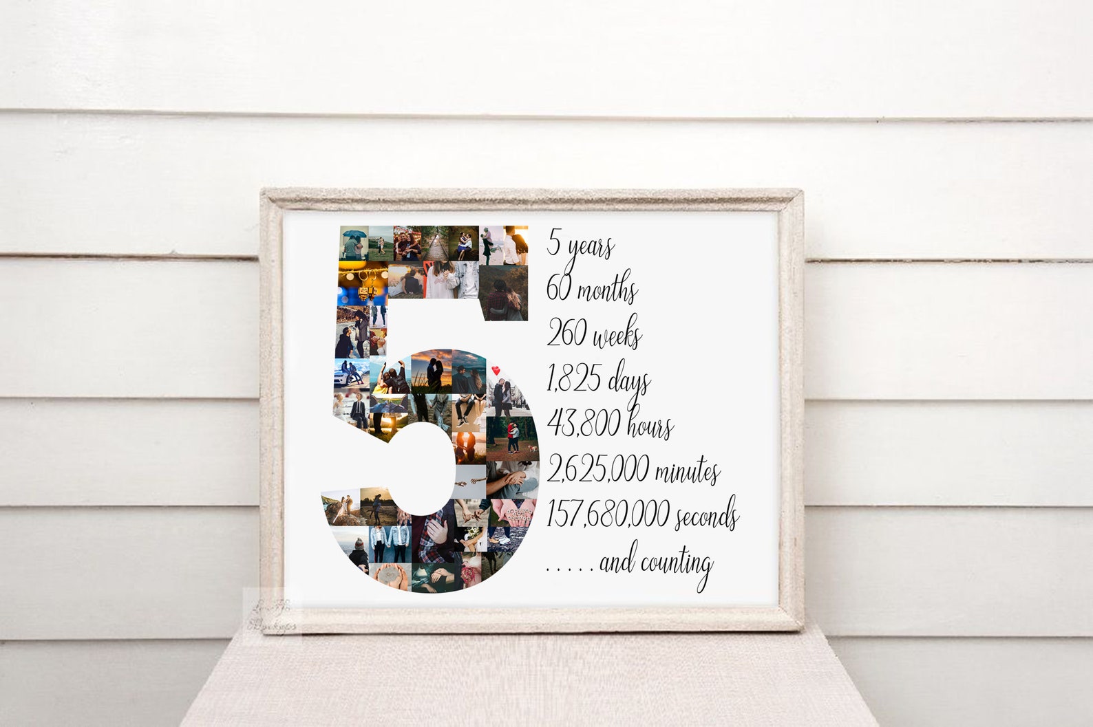 Custom 5th Anniversary Gift for Her, 5 Year Anniversary, Fifth ...