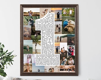 Custom First Anniversary Collage Gift, One Year Anniversary Gifts for Boyfriend, 1 Year Anniversary Gift for Boyfriend, Gift for husband