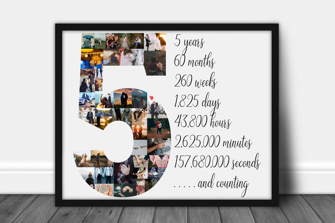 Custom 5 Year Anniversary Gift For Boyfriend Fifth | Etsy