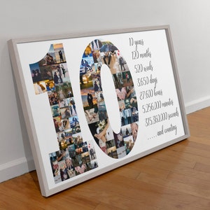 Personalized 10 Year Anniversary Gift, 10 Year Wedding Anniversary Gift, 10 Year Anniversary Gift for Wife, Work Anniversary, Gift for Him