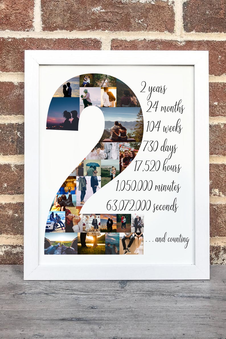 Custom Second Anniversary Collage Custom 2nd Anniversary Etsy