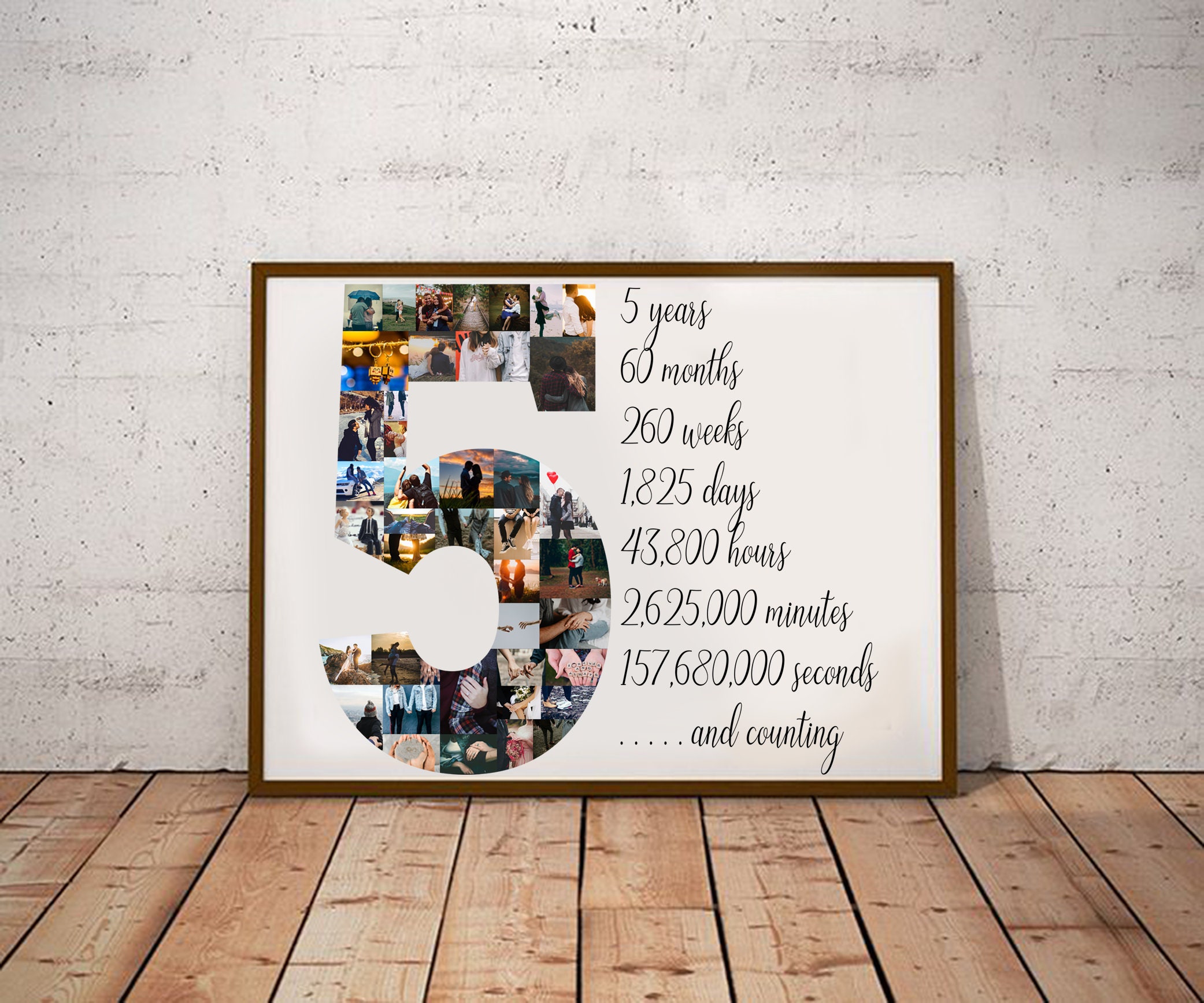Custom 5 Year Anniversary Gift for Boyfriend, Fifth Anniversary ...