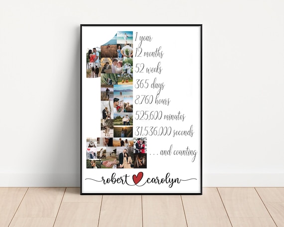 Personalize 1 Year Anniversary Gift for Boyfriend, One Year