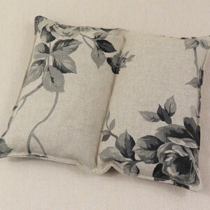 Cherry stone pillow, black roses, beige, handmade