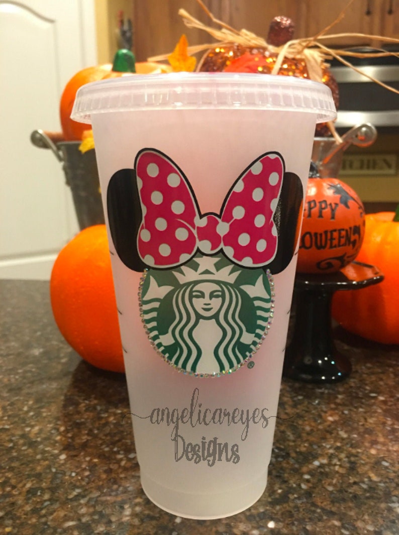 Starbucks Minnie Mouse Ears Coffee Cold Cup SVG File Custom | Etsy