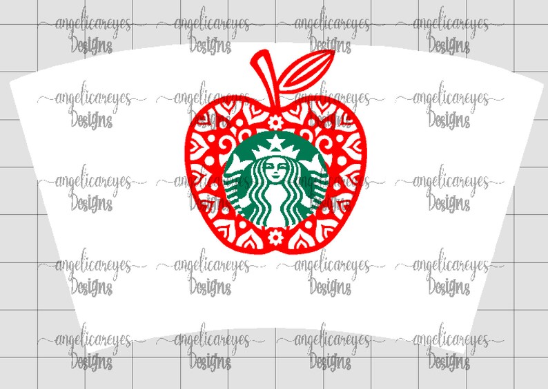 Download Starbucks Teacher Apple Coffee Cold Cup SVG File Custom | Etsy