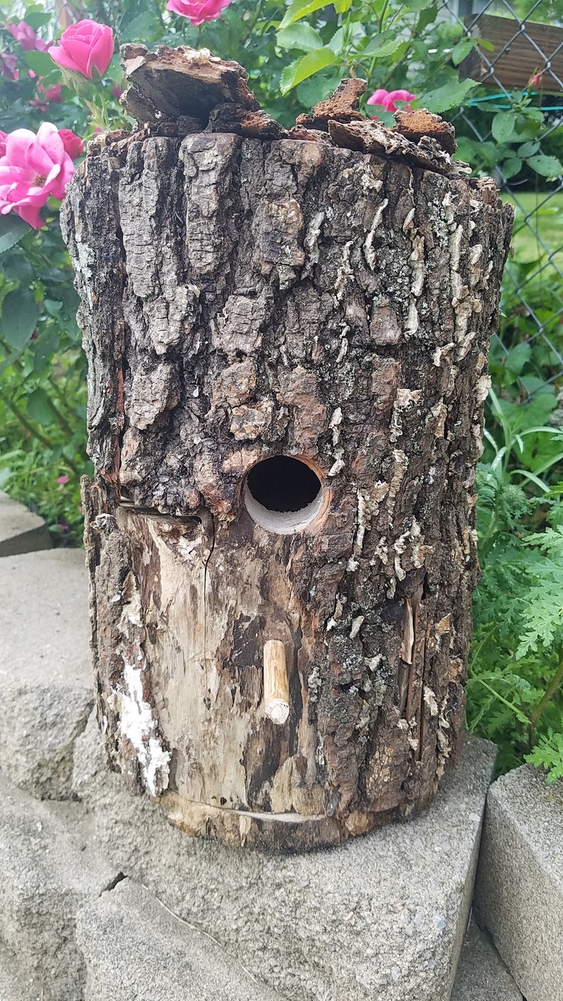 Hollow Log Birdhouse Hand Crafted Quality Birdhouses Unique Etsy