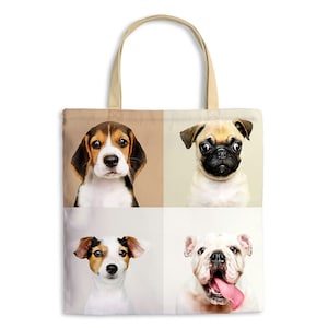 Custom Tote Bags,  Personalized Tote Bag with Custom Photo, Pet Gifts, up to 4 photos