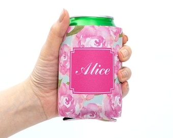Porta-latas de neoprene personalizado: nome personalizado para lembrancinha de casamento
