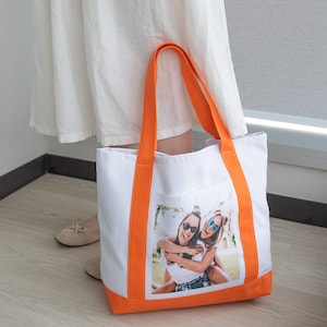 Your Photo Canvas Tote Bag, Personalized Canvas Tote Bag, Photo Classic Canvas Totes