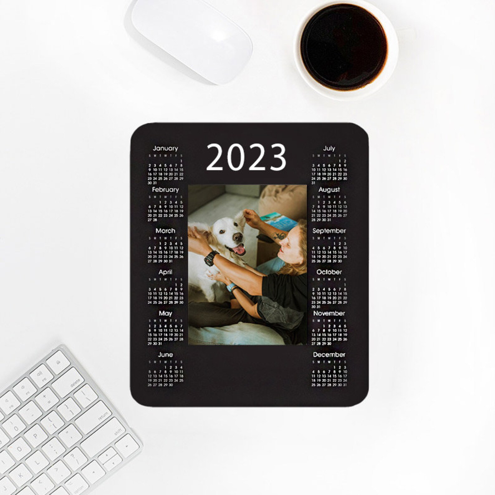 Custom Mouse Pad Calendar 2024, Photo Mouse Mat Calendar 2024, Photo