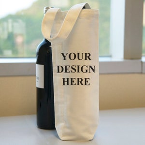 Personalized Wine Bag, Photo Wine Bags, Custom Cotton Wine Tote - Wine Gifts