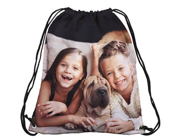 Mochila con cordón y foto personalizada, mochilas con logotipo personalizado, diseña tu propia bolsa deportiva