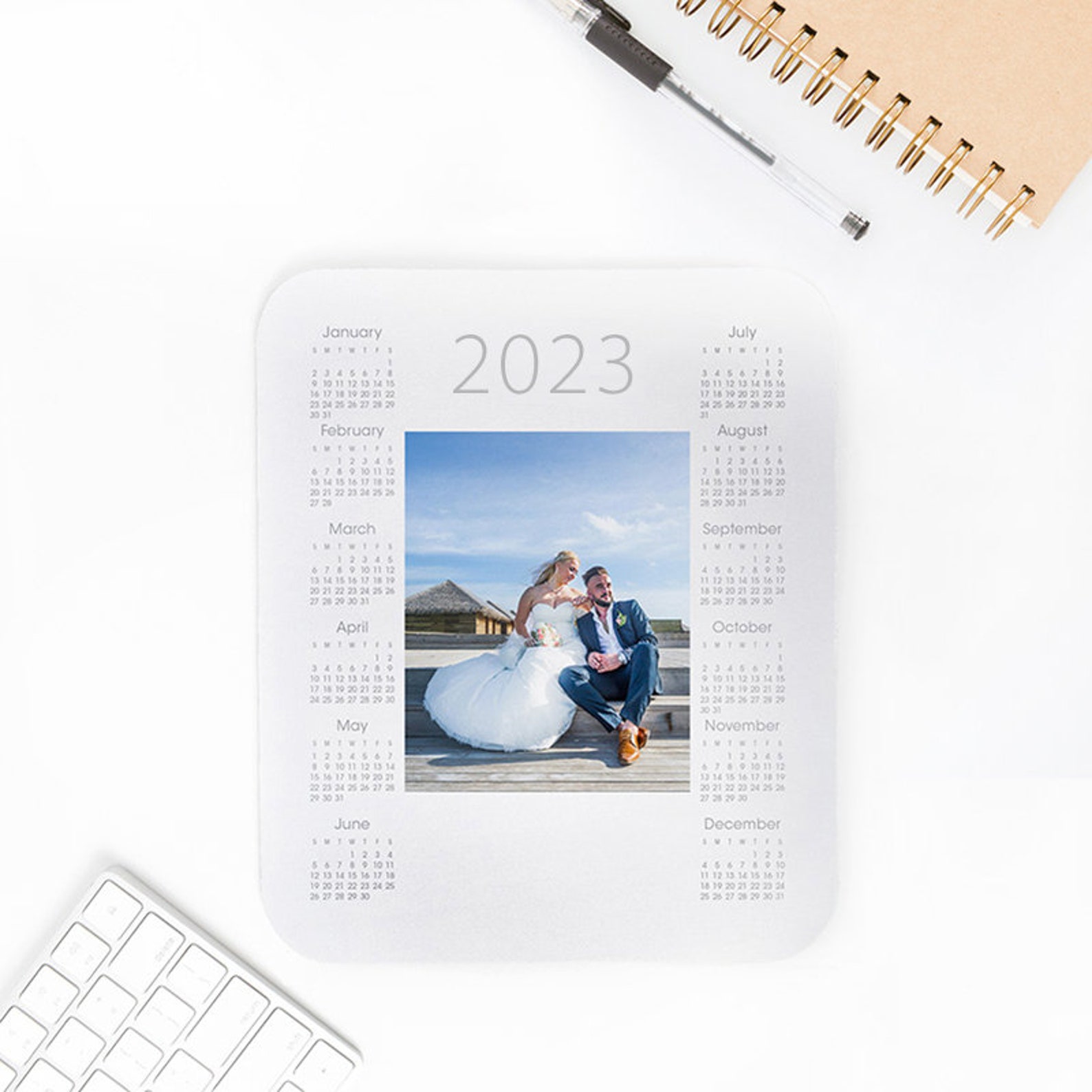 Custom Mouse Pad Calendar 2024, Photo Mouse Mat Calendar 2024, Photo