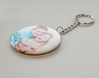 Custom Keychain, Photo Button Keyring