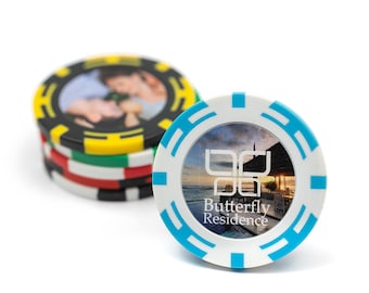 Personliga pokermarker: Anpassad fotolerakomposit