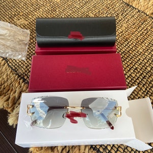 Diamond buffalo horn glasses clearance