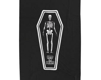 Rest In Peace Skeleton - Velveteen Plush Blanket