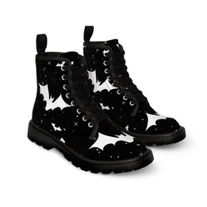 Starry Bats - Black Canvas Boots