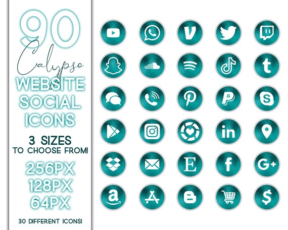 Website Icon Set Social Media Icons Icon Kit Website - Etsy