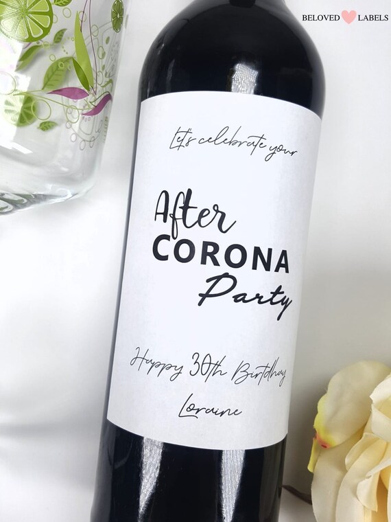 Personalisiertes Wein Flaschen Etikett Geburtstag After Corona Etsy