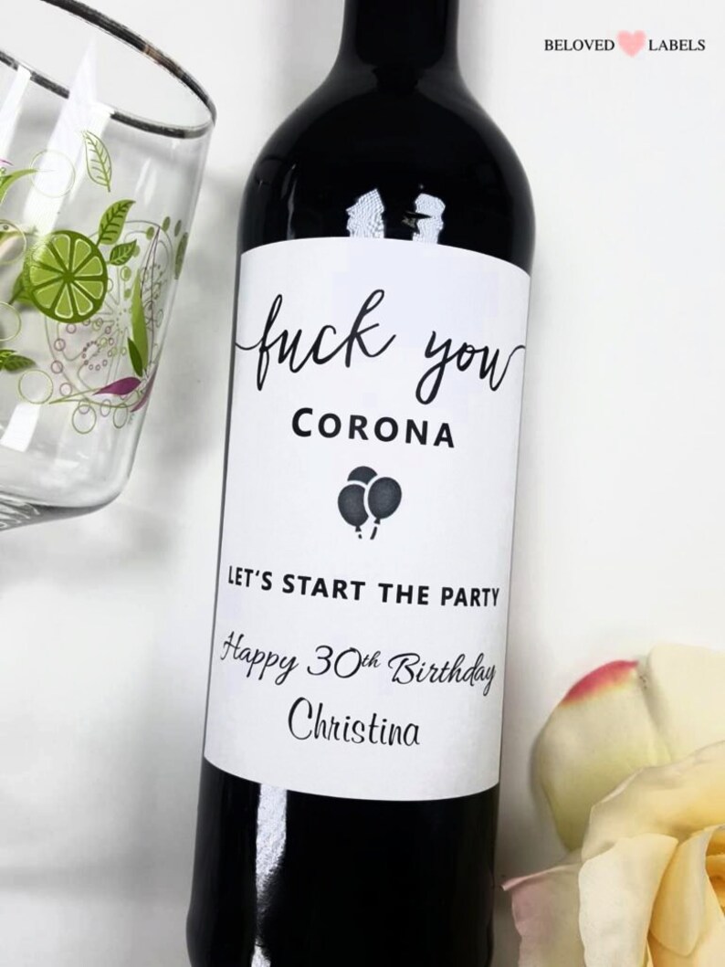 Personalisiertes Wein Flaschen Etikett Geburtstag Party Corona Etsy