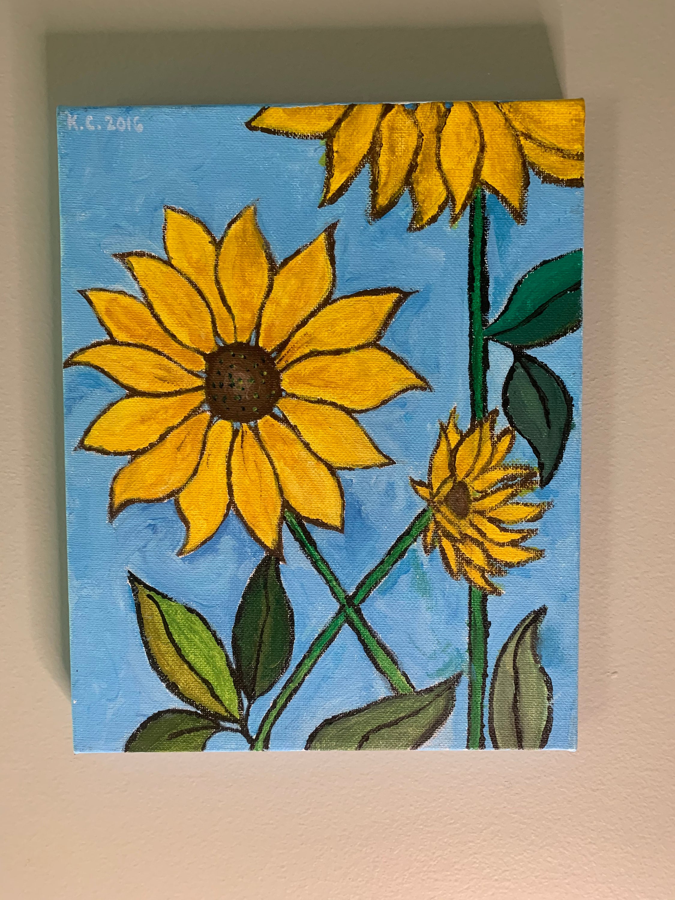 Sunflower Canvas Acrylic Painting Etsy