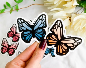 Butterfly Water Resistant Sticker, Butterfly Sticker, Monarch Sticker, Aesthetic Butterfly Sticker for Laptop, Hydro Water Bottle