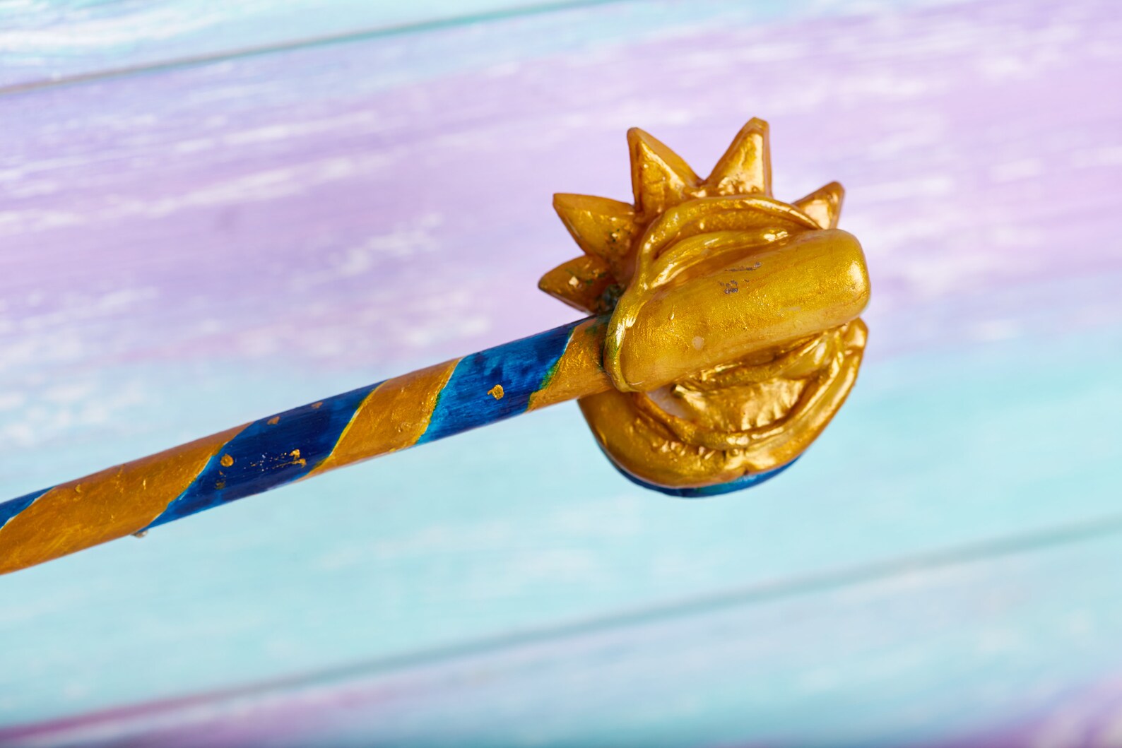 Witchcraft magic wand Sun and Moon art wizard staff Wooden Etsy