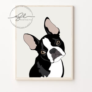 PET PORTRAIT ILLUSTRATION-  from photo - Peek a boo pet illustration - Personalised  dog portrait