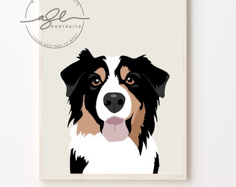 PET PORTRAIT ILLUSTRATION-  from photo - Peek a boo pet illustration - Personalised  dog portrait